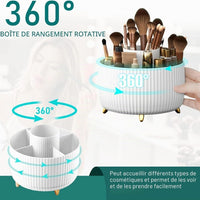 Organisateur de maquillage et de pinceaux rotatif à 360°