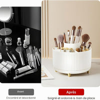 Organisateur de maquillage et de pinceaux rotatif à 360°