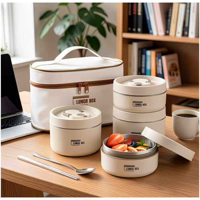 Set de 4 Boîtes à Lunch Premium avec sac isotherme